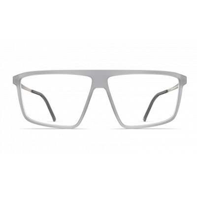 Herrenbrille Neubau Freddy T145 in Silber, modernes rahmenloses Design mit rechteckigen Gläsern und schlanken Bügeln.