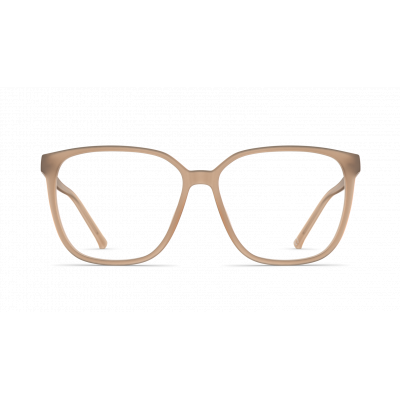 Damenbrille Neubau Judit T146 in mattem Beige, rechteckiges Design mit leicht abgerundeten Ecken und filigranen Bügeln.