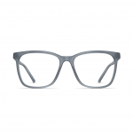 Unisexbrille Neubau Jonny T147, rechteckige graue Fassung mit klaren Gläsern, Ansicht von vorne.