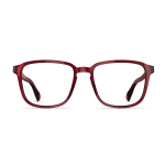 Unisexbrille Neubau Jamie T152 in kräftigem Rot, mit rechteckigem Design und modernem Rahmenstil.