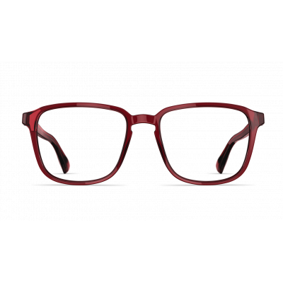 Unisexbrille Neubau Jamie T152 in kräftigem Rot, mit rechteckigem Design und modernem Rahmenstil.