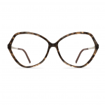 Damenbrille Neubau Celine T154 in Schildpattoptik mit großen, eleganten Gläsern und dünnen Bügeln.