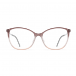 Damenbrille Neubau Laura T157 mit transparentem Rahmen in Braun-Nude und leicht abgerundeter Cat-Eye-Form.