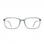 Herrenbrille Neubau Herbert T158 in rechteckigem Design, grauer Rahmen mit klaren Gläsern, frontal abgebildet.