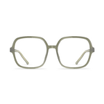 Damenbrille Neubau Sophie T161 in rechteckigem Design mit hellgrüner, transparenter Fassung und schmalen Bügeln.