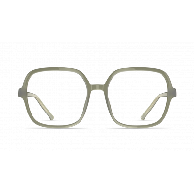 Damenbrille Neubau Sophie T161 in rechteckigem Design mit hellgrüner, transparenter Fassung und schmalen Bügeln.