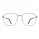 Herrenbrille Neubau Theo T164, modernes Design mit silbernem Metallgestell und rechteckigen Gläsern.
