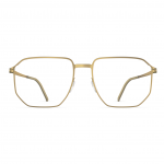 Herrenbrille Neubau Theo T164 in goldfarbenem Metallrahmen, minimalistisches Design mit geometrischer Form.