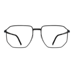 Alt-Text: Vorderansicht der Herrenbrille Neubau Theo T164 mit schwarzem Rahmen und rechteckigem Design.