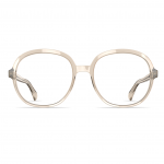 Alt-Text: Damenbrille Neubau Isa T165 mit runder, heller Fassung und schlanken Bügeln, Ansicht von vorne.