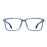 Herrenbrille Neubau Ben T170 in Blau mit rechteckigem Rahmen, elegantem Design und klaren Gläsern, frontal abgebildet.
