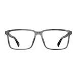 Herrenbrille Neubau Ben T170 in rechteckigem, transparent-grauem Design mit schwarzem Bügel auf weißem Hintergrund.