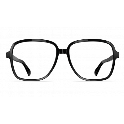 Unisexbrille Neubau Mara T171 in Schwarz mit eckigem Rahmen und minimalistischen Bügeln, stilvoll und zeitlos im Design.
