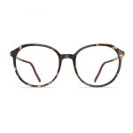 Damenbrille Neubau Liv T172 in runder Form mit havannabraunem Muster und dünnem Rahmen, ideal für einen eleganten Look.