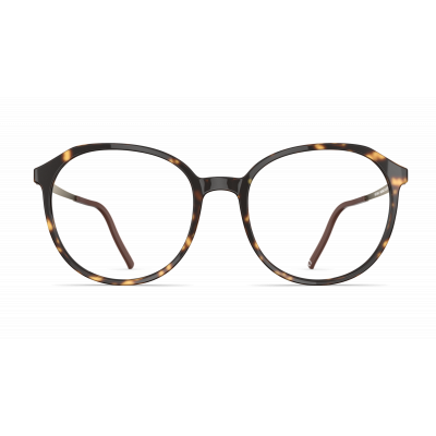 Damenbrille Neubau Liv T172 in runder Form mit havannabraunem Muster und dünnem Rahmen, ideal für einen eleganten Look.