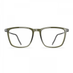 Herrenbrille Neubau Oskar T173 mit rechteckigem Rahmen in Olivgrün, klare Gläser und schmale Bügel für einen modernen Look.