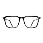 Schwarze Herrenbrille Neubau Oskar T173 mit rechteckiger Vollrandfassung in zeitlosem Design, frontalansicht.