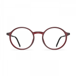 Rote Unisexbrille Neubau Maxi T176, runde Fassung mit schwarzem Bügel, minimalistisch und stilvoll designt.