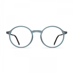 Unisexbrille Neubau Maxi T176 in rundem Design, blauer Rahmen mit schwarzen Bügeln, zeitlos und modern.