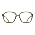 Unisexbrille Neubau Jana T178 mit eckigem Design und olivgrünem Rahmen, Vorderansicht.