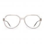 Unisexbrille Neubau Bene T179 mit transparentem Rahmen und großzügigen Gläsern, modernes Design für verschiedene Gesichtsformen.