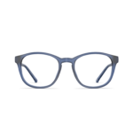 Unisexbrille Neubau Sam II T191 in mattem Blau mit leicht abgerundeter rechteckiger Fassung und schmalen Bügeln.