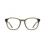 Unisexbrille Neubau Sam II T191 in mattem Olivgrün, mit rechteckigem Rahmen und abgerundeten Ecken, frontal abgebildet.