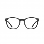 Unisexbrille Neubau Sam II T191 mit mattschwarzem Gestell und runden Gläsern, schlichtes und modernes Design.