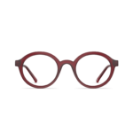 Unisexbrille Neubau Sigmund II T192 mit runder, roter Fassung aus leichtem Material.
