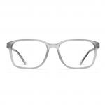 Unisexbrille Neubau Bob II T193 in rechteckigem Design mit transparentem grauen Rahmen, frontal abgebildet.