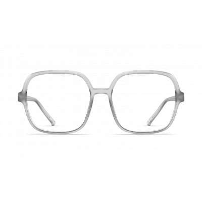 Damenbrille Neubau Sophie II T195 mit quadratischem Metallrahmen in Silber, stilvolles und leichtes Design.