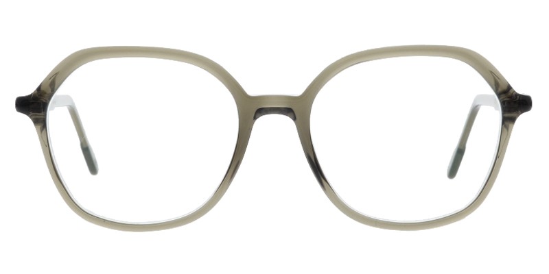 Nika No.2-91 Graugrün Colibris Eyewear Damenbrille Nika No.2, transparente, leicht eckige Vollrand-Fassung in Beige aus Kunststoff