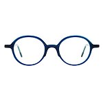Runde Damenbrille Colibris Peppa in Blau, Vorderansicht auf weißem Hintergrund.