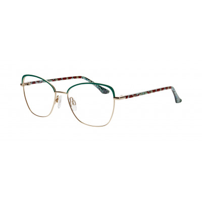 William Morris 70013-9521 – ovale Vollrandbrille für Damen aus Edelstahl in Grün