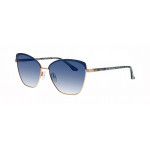 William Morris 80007-9031 – ovale Vollrandbrille für Damen aus Edelstahl in Blau