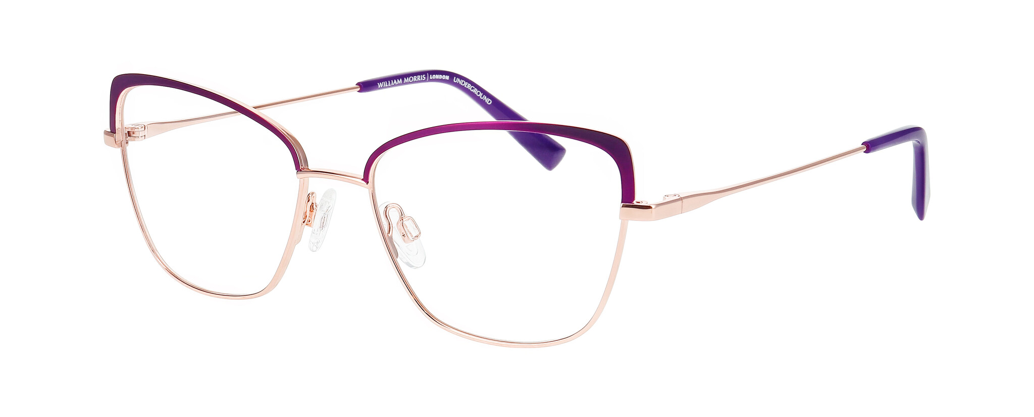 William Morris CANAL 1-3722 52-16 William Morris CANAL 1-3722 – Vollrandbrille in Cat-Eye-Form für Damen aus Edelstahl in Pflaume