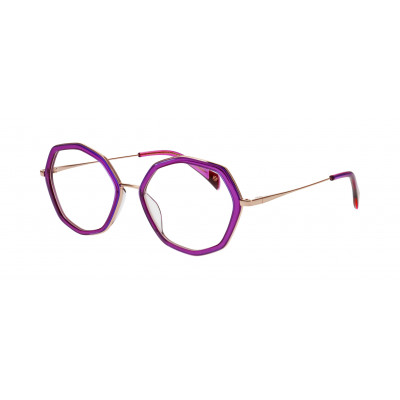 William Morris FLEUR-3022 – hexagonale Vollrandbrille für Damen aus Edelstahl in Flieder