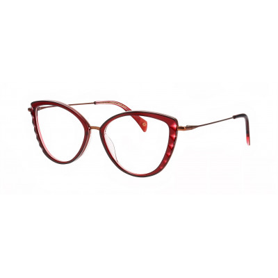 William Morris HOLLY-3825 – Vollrandbrille in Cat-Eye-Form für Damen aus Edelstahl in Bordeaux