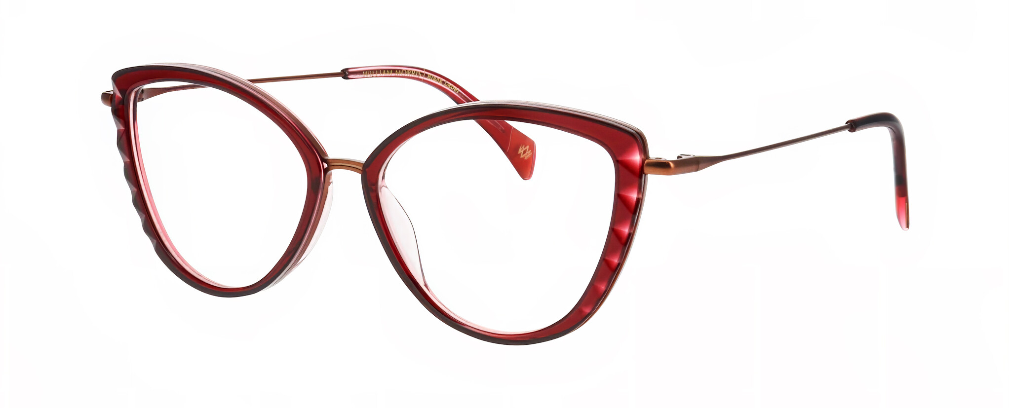 William Morris HOLLY-3825 53-16 William Morris HOLLY-3825 – Vollrandbrille in Cat-Eye-Form für Damen aus Edelstahl in Bordeaux