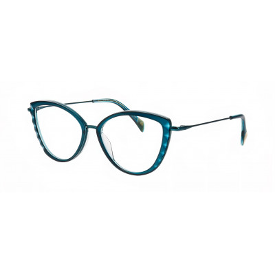 William Morris HOLLY-8532 – Vollrandbrille in Cat-Eye-Form für Damen aus Edelstahl in Türkis
