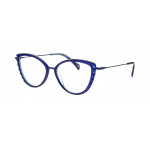 William Morris HOLLY-9125 – Vollrandbrille in Cat-Eye-Form für Damen aus Edelstahl in Marineblau