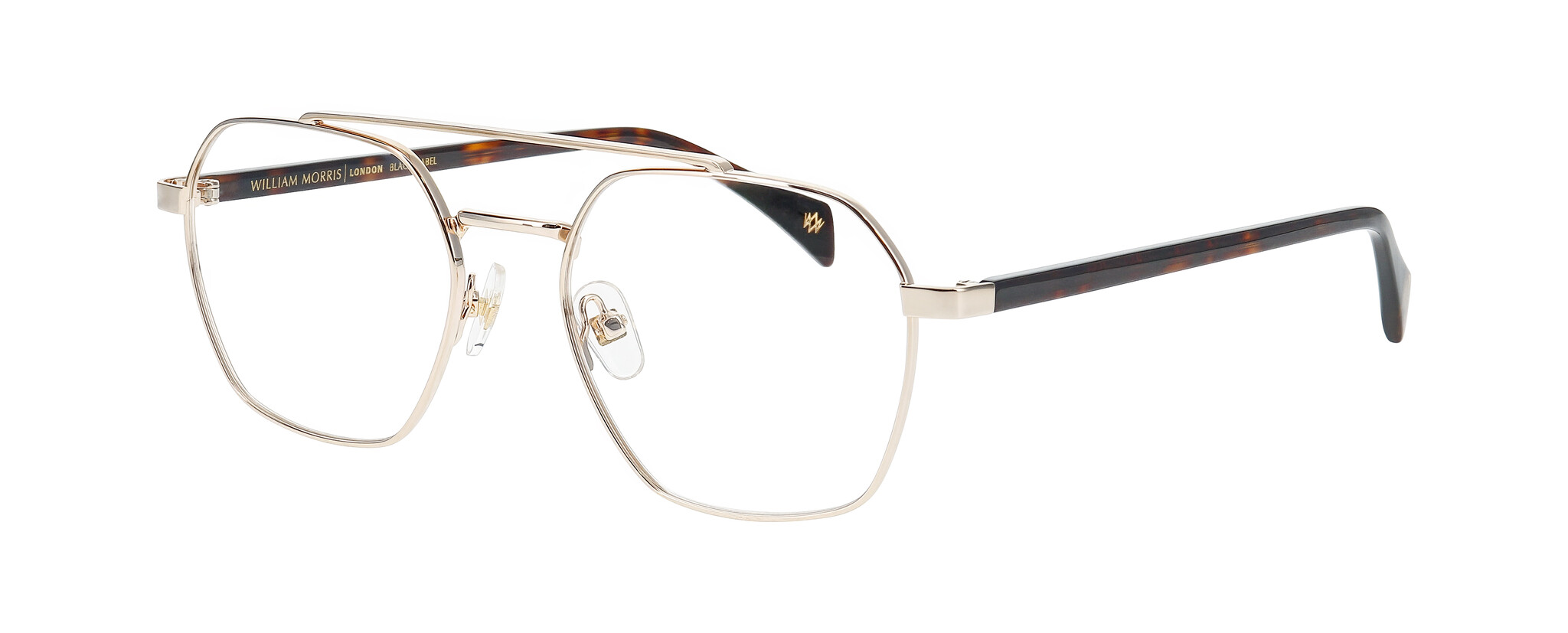 William Morris KINGS 1-2012 52-18 William Morris KINGS 1-2012 – eckige Vollrandbrille für Herren aus Edelstahl in Gold