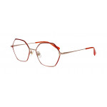 William Morris 50297-C1 – hexagonale Vollrandbrille für Damen aus Edelstahl in Rot