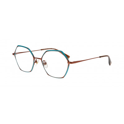 William Morris 50297-C2 – hexagonale Vollrandbrille für Damen aus Edelstahl in Blau