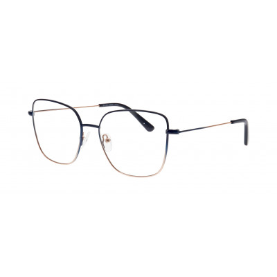 William Morris 50310-9012 – eckige Vollrandbrille für Damen aus Edelstahl in Blau