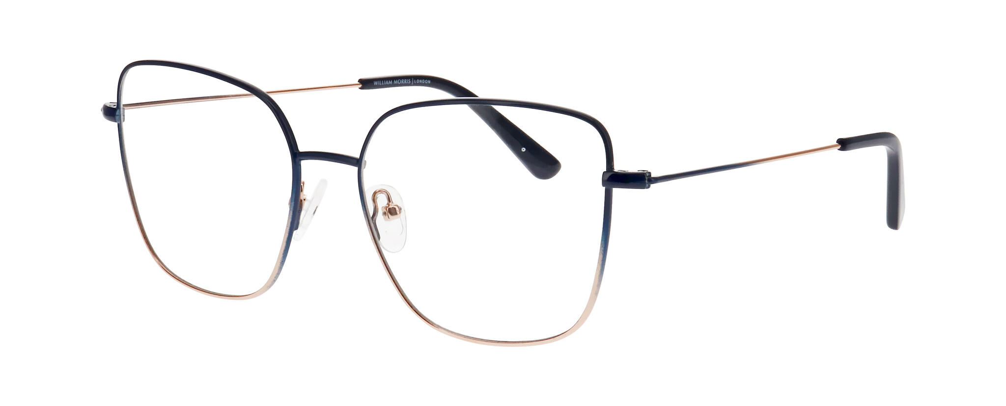 William Morris 50310-9012 55-16 William Morris 50310-9012 – eckige Vollrandbrille für Damen aus Edelstahl in Blau