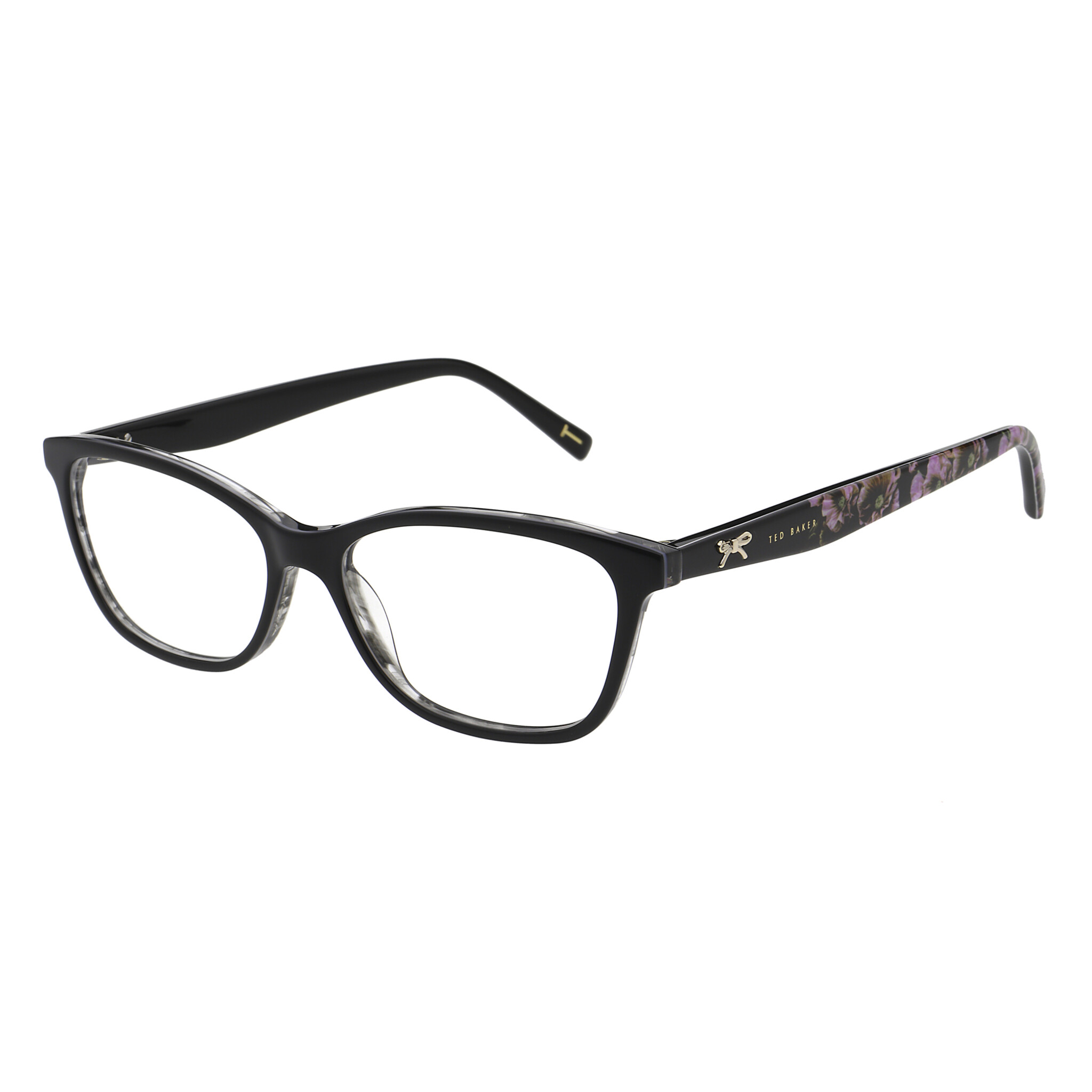 TED BAKER NORA 9294 005 GLOSS BLK ON GRY METALLIC 53/15-140 Ted Baker Herrenbrille schwarz aus Acetat/Kunststoff