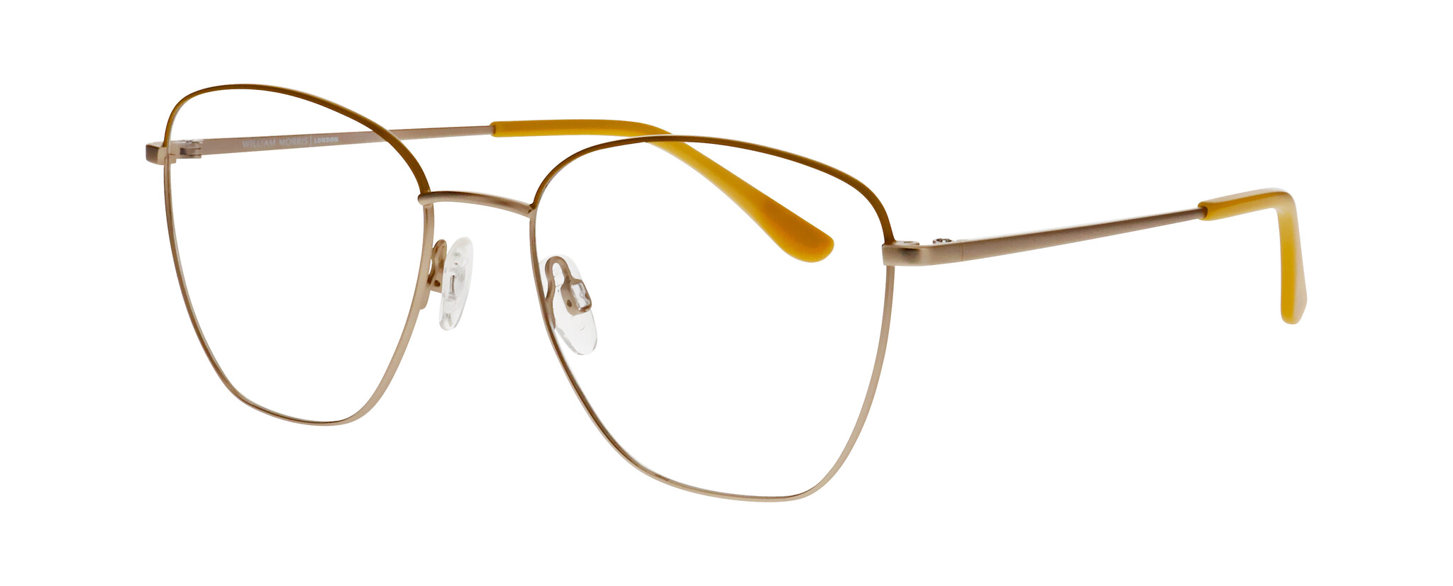 William Morris 50320-2511 55-18 William Morris 50320-2511 – eckige Vollrandbrille für Damen aus Edelstahl in Gelb