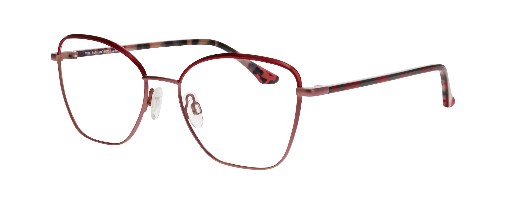 William Morris 50322-4121 52-17 William Morris 50322-4121 – ovale Vollrandbrille für Damen aus Edelstahl in Rubinrot