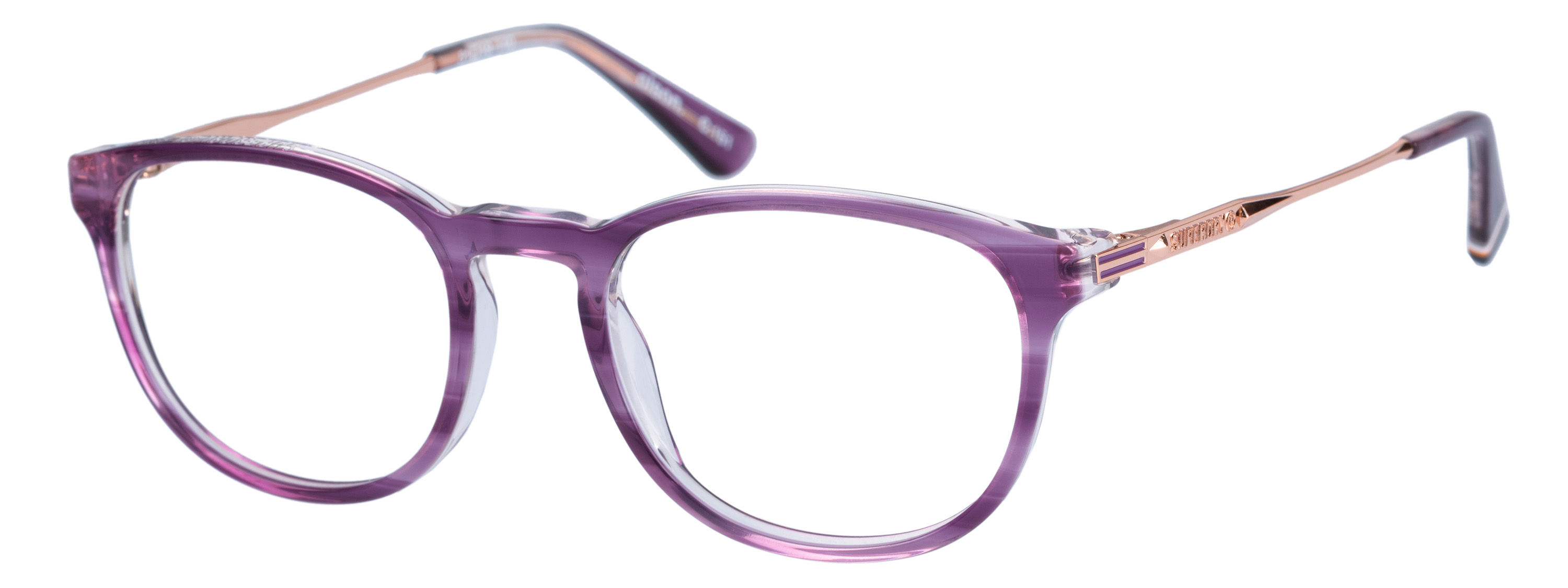 Superdry Superdry 991054-50 51-19 Superdry 991054 Damenbrille in Crystal Brown Fade mit runder Vollrandfassung und 51 mm Glasbreite